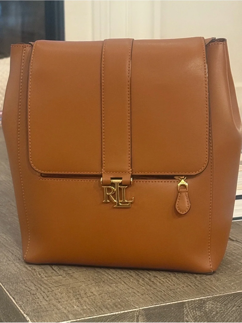 Ralph Lauren Cognac leather backpack. Perfect condition.